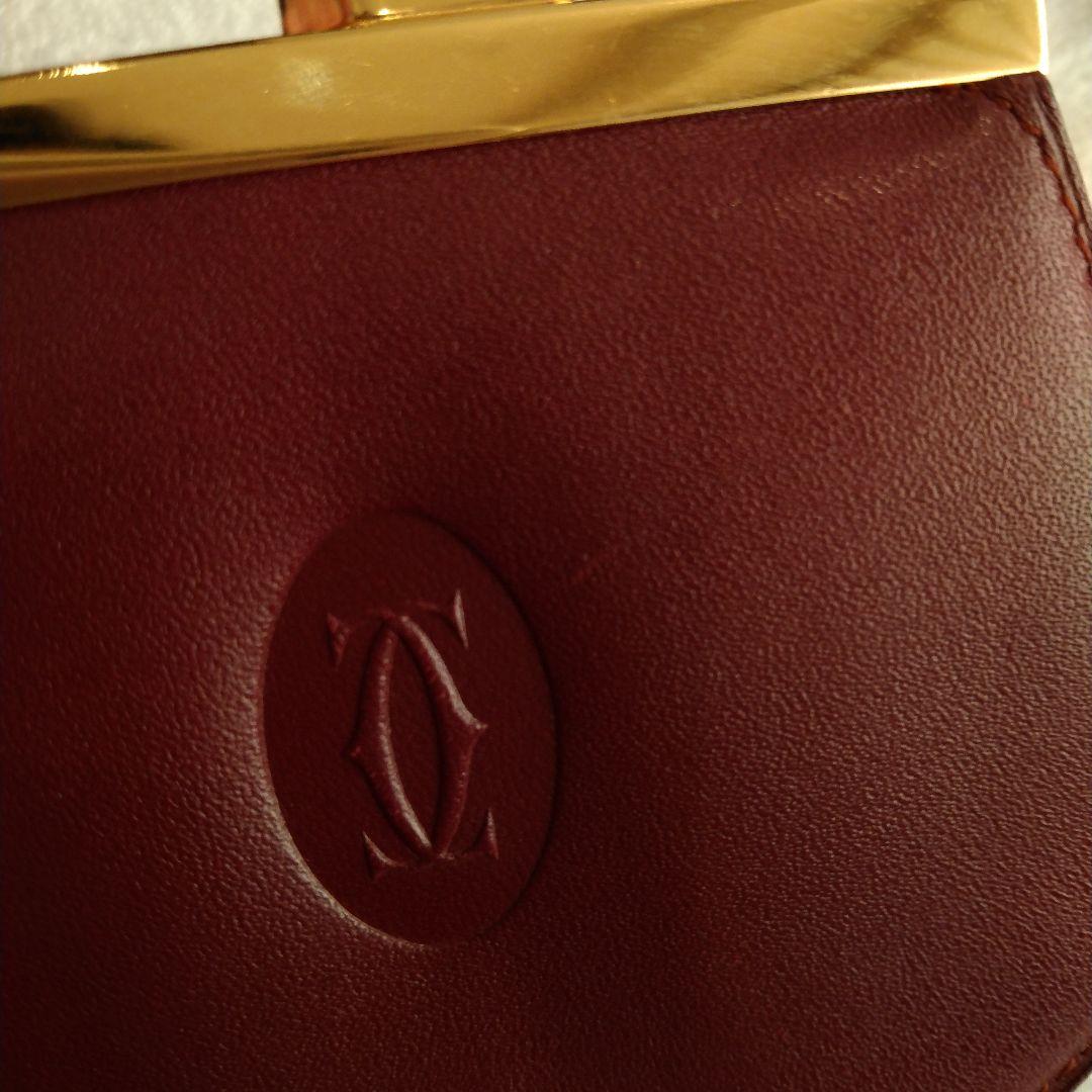 ✨美品✨カルティエ マストライン がま口 ケース ボルドー 金具