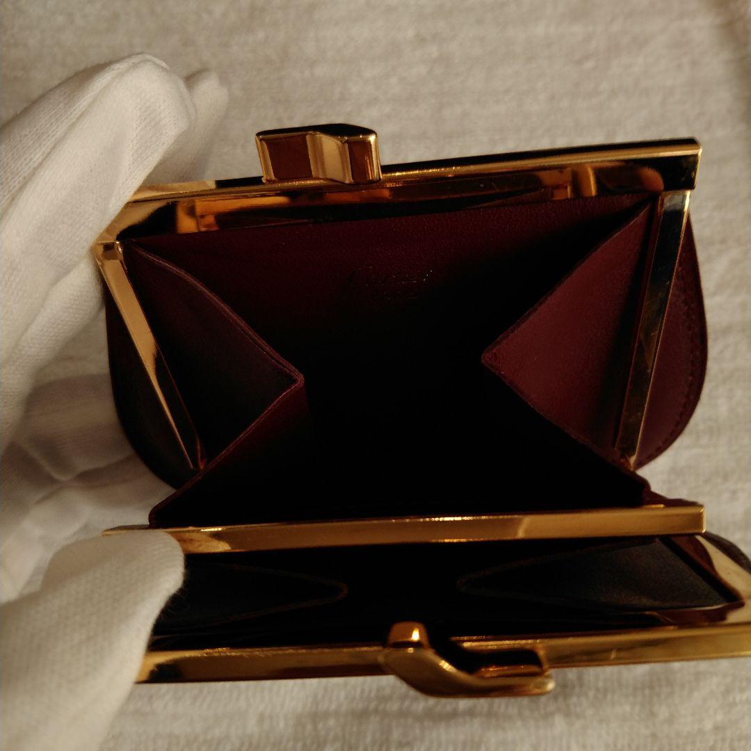 ✨美品✨カルティエ マストライン がま口 ケース ボルドー 金具