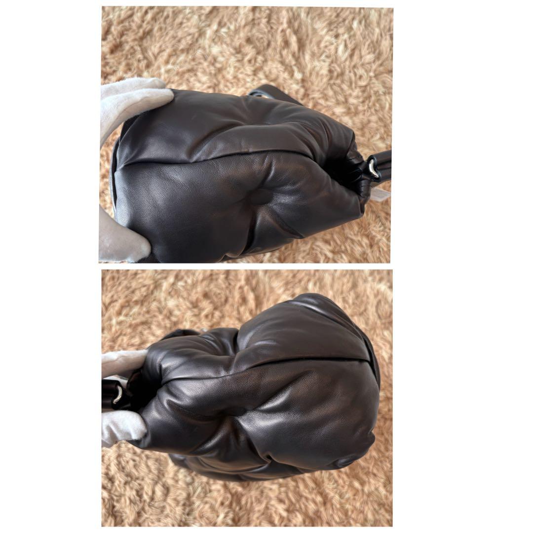 【未使用】メゾンマルジェラ グラムスラム レザー ショルダーバッグ ブラック