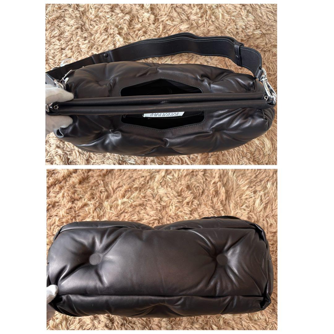 【未使用】メゾンマルジェラ グラムスラム レザー ショルダーバッグ ブラック