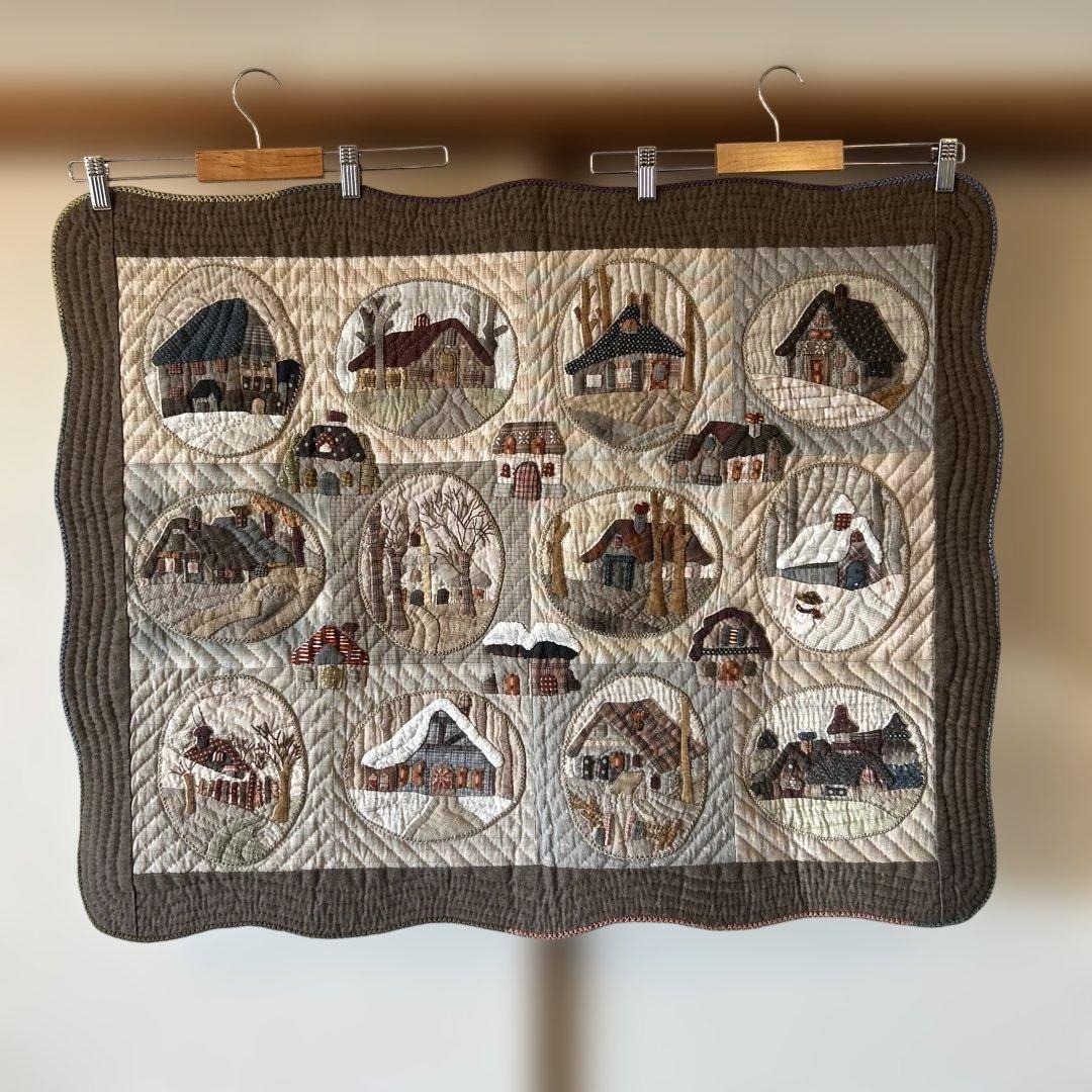 ハンドメイド　キルト　パッチワーク　風景デザイン タペストリー