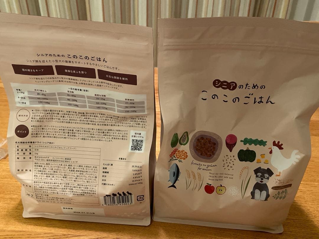 シニアのためのこのこのごはん１ｋｇ✖️２袋