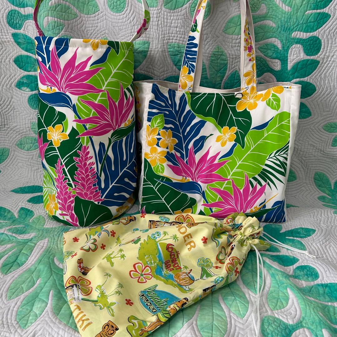 にゃー様　ハワイアンバッグ　イプケース　巾着