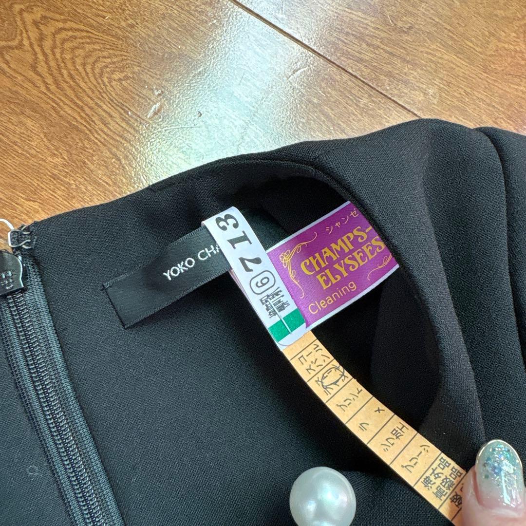 YOKO CHAN 黒 半袖 ひざ丈ワンピース