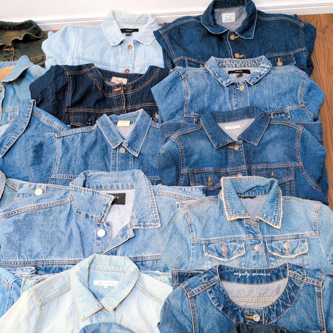 専用Ｇジャン デニムジャケット35着まとめ売り リメイク素材 ハンドメイドリペア