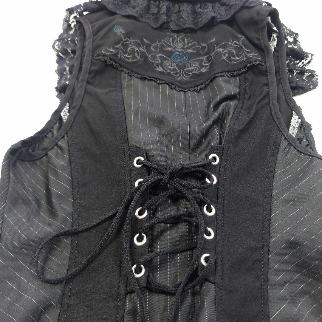 Ozzon OzzOneste タグ付き新品 青薔薇ストライプベスト