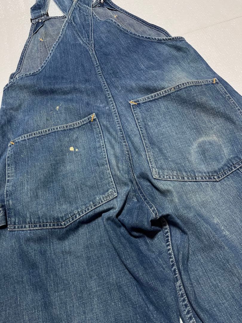 【vintage】大戦モデル 月桂樹ボタン オーバーオール ドーナツボタン