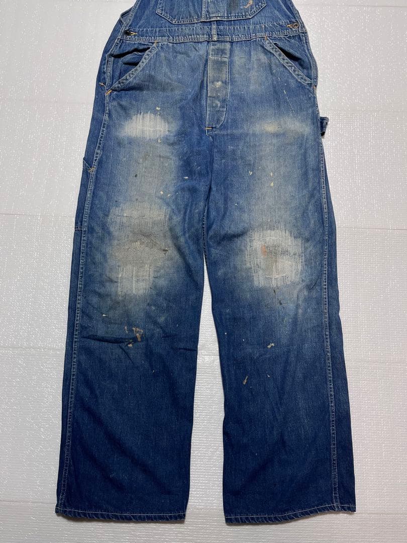 【vintage】大戦モデル 月桂樹ボタン オーバーオール ドーナツボタン