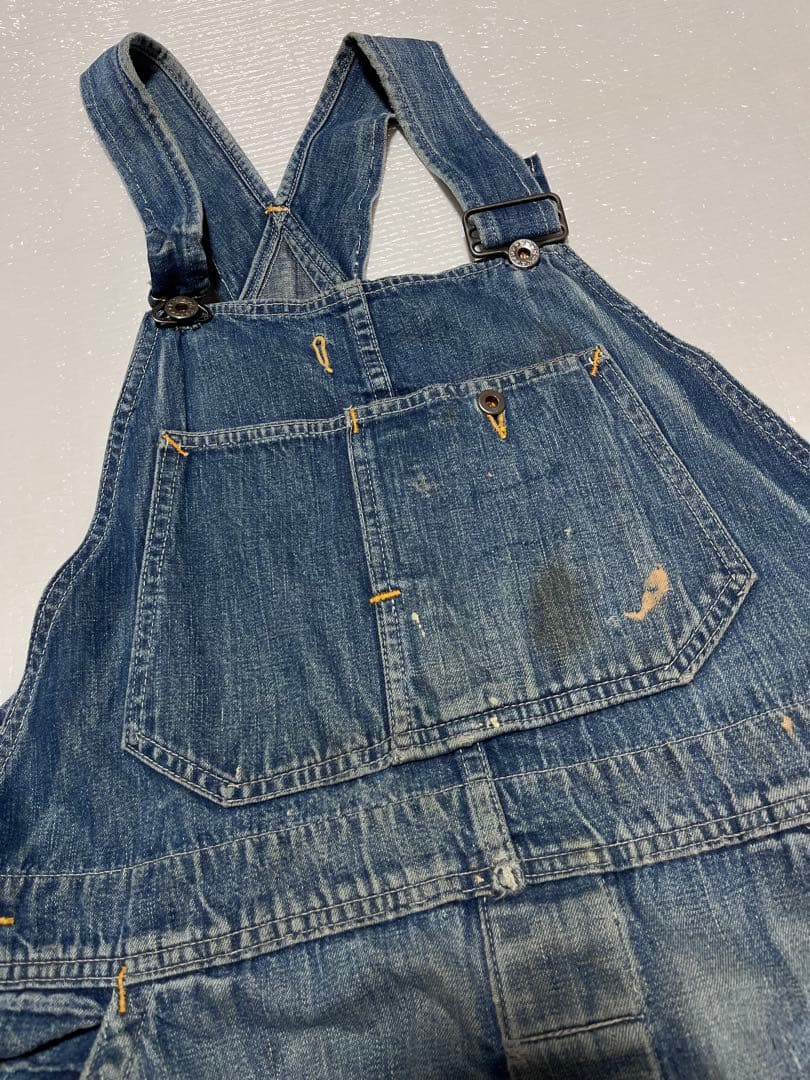 【vintage】大戦モデル 月桂樹ボタン オーバーオール ドーナツボタン