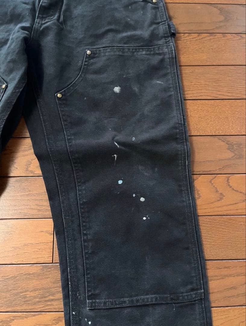 カーハートダブルニー　ブラック　carhartt w34 l30