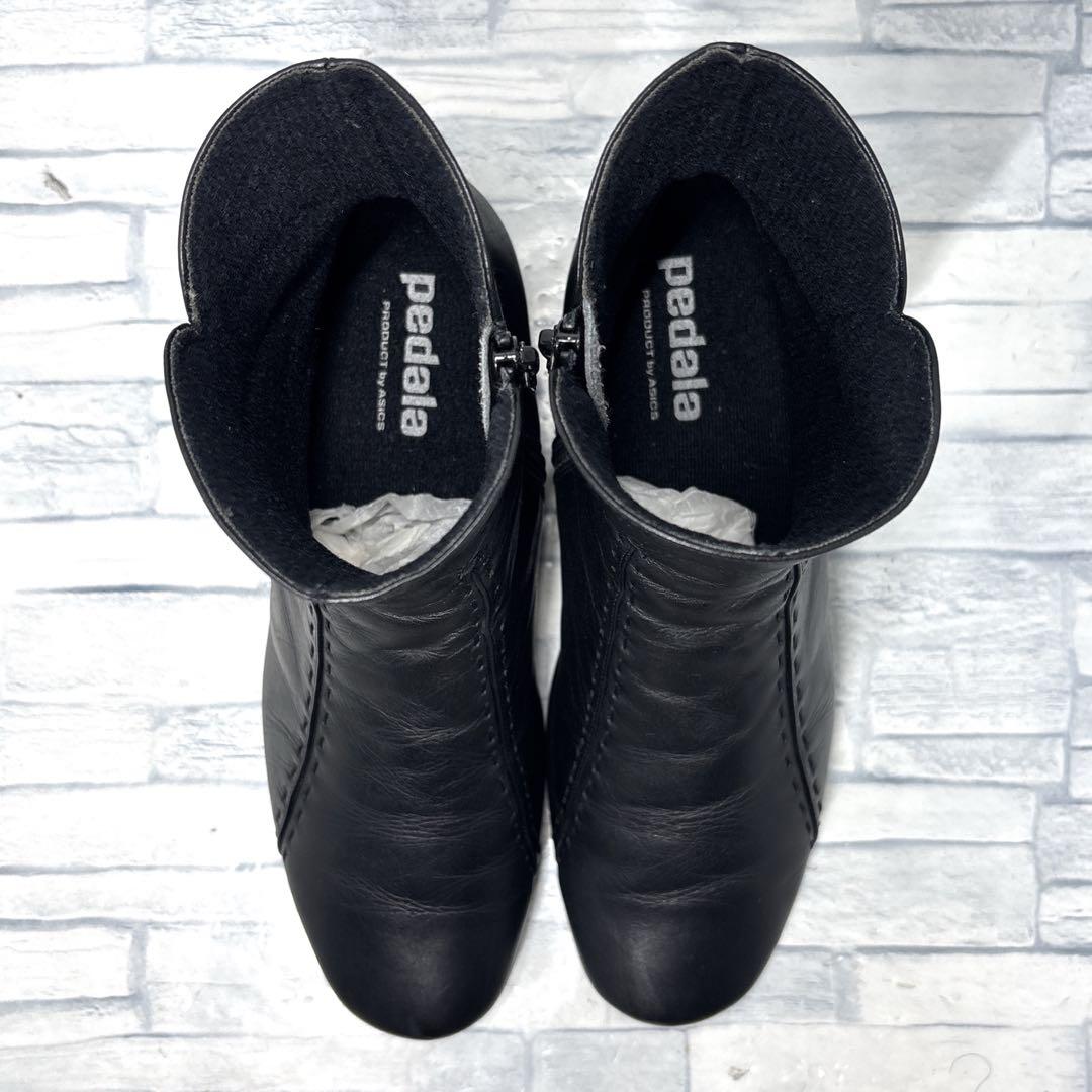 ✨美品✨ アシックスウォーキング ペダラ ショートブーツ ブラック 23cm