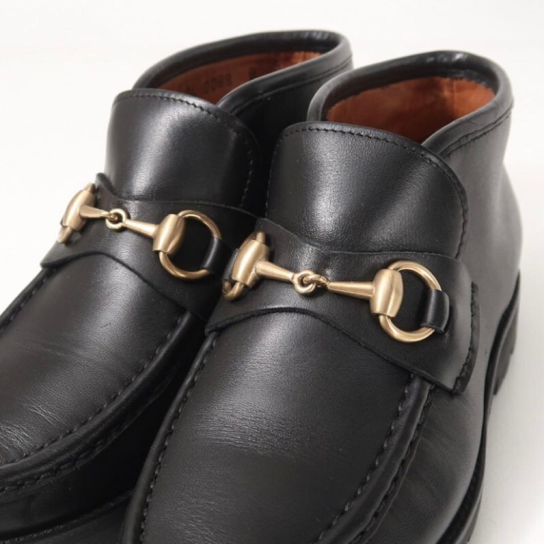 【美品】GUCCI グッチ ホースビット チャッカブーツ レザー ブラック