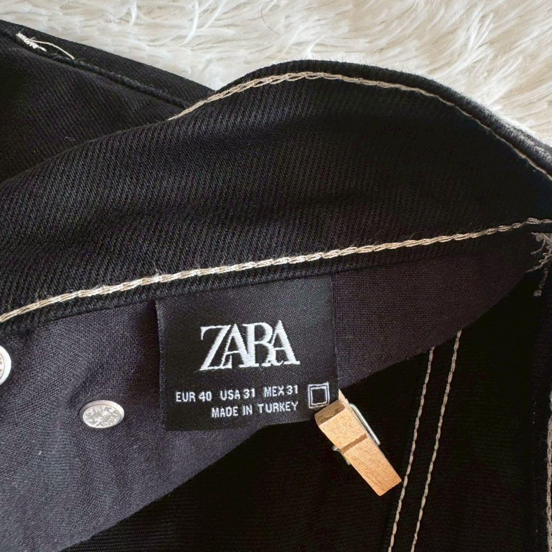 ZARA✨デニム　セットアップ　上下　ブラックデニム　ステッチ　M