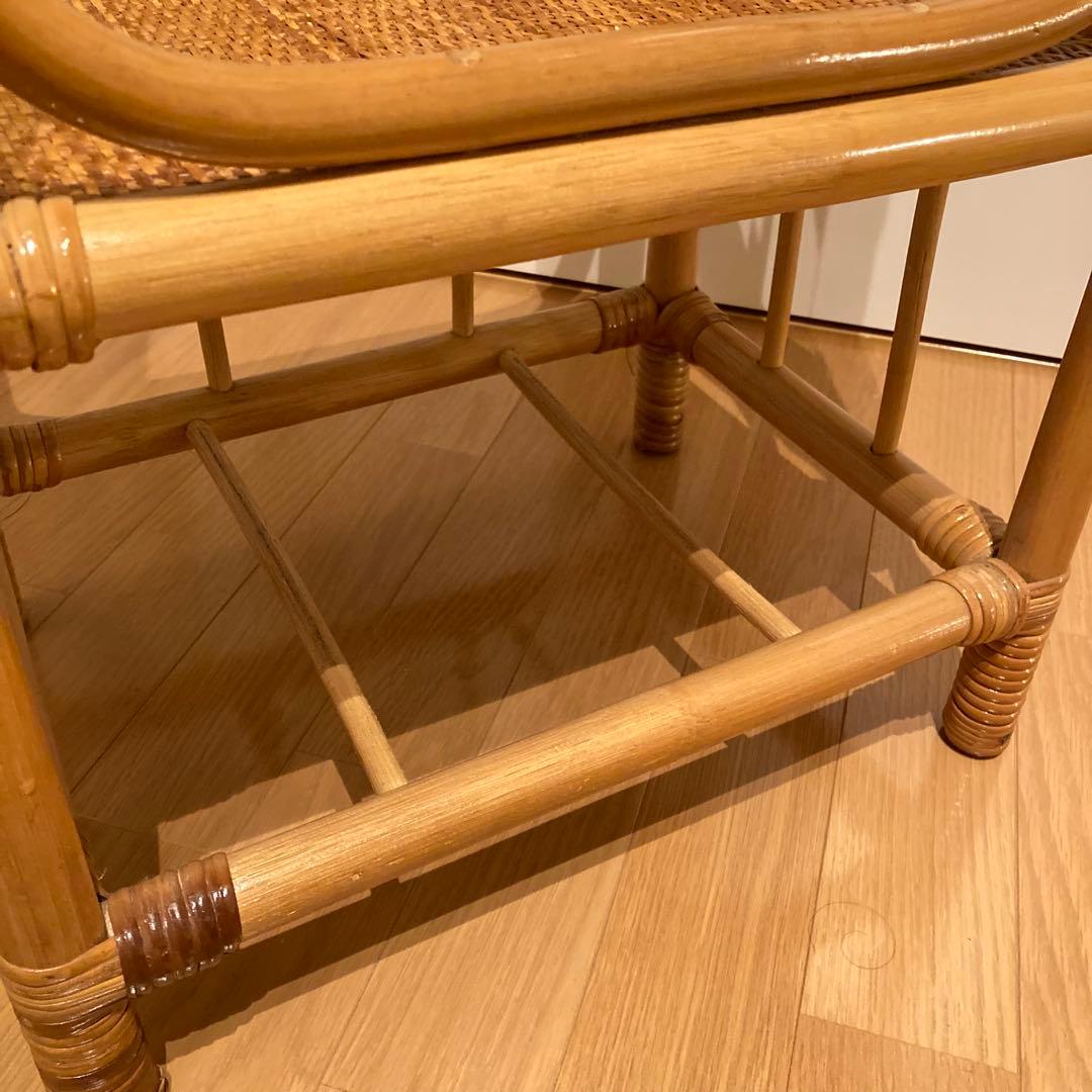 籐家具　ラタン ハンガーラック 上棚付き