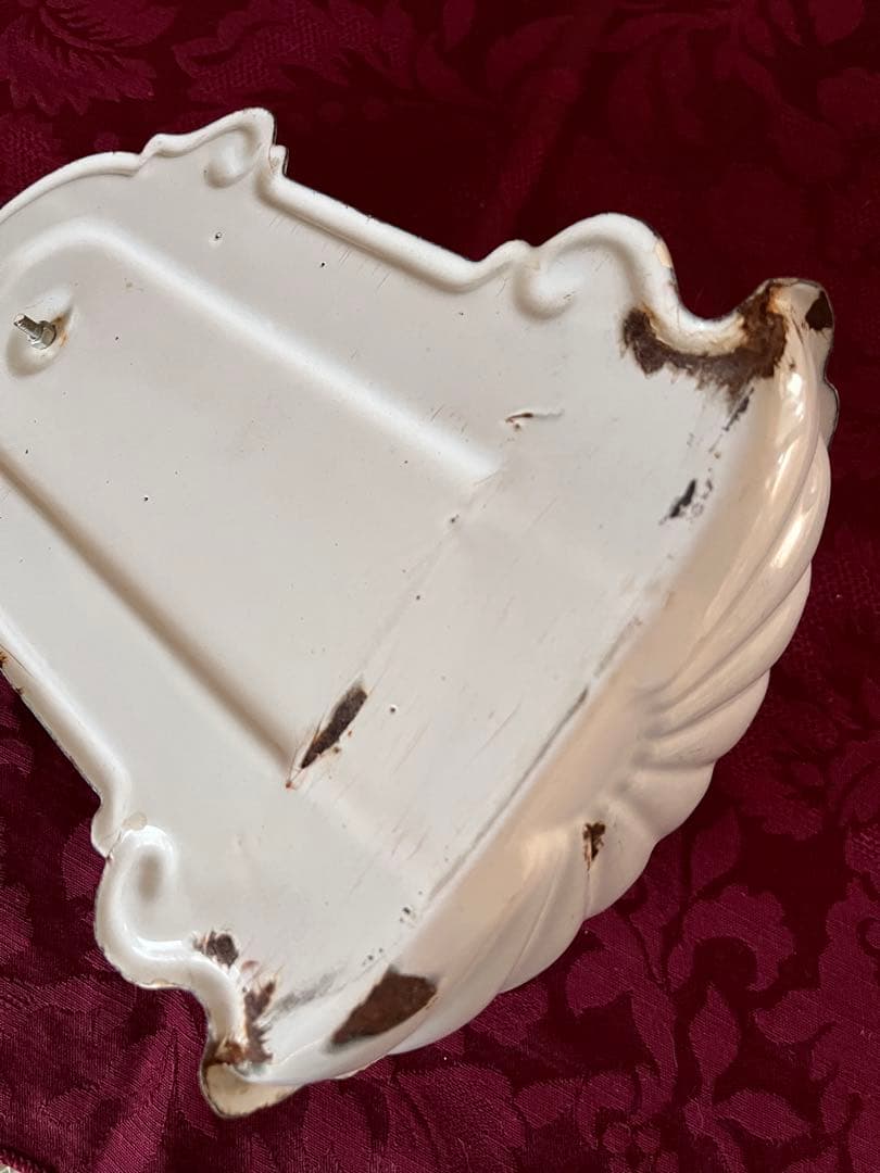 フレンチアンティーク ホーローカップホルダー カップ&ソープラック