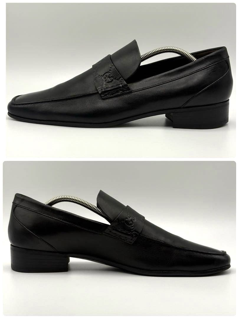 【美品】GUCCI グッチGG シマ　レザー　スリッポン　ビジネスシューズ