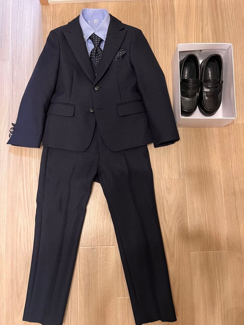 【長ズボン・フルセット】ワンダーファクトリー 110 スーツ 革靴18cm