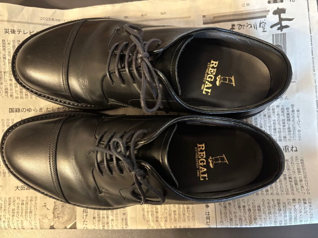 【美品】REGALリーガル ストレートチップ　グッドイヤーウェルト 黒25.5