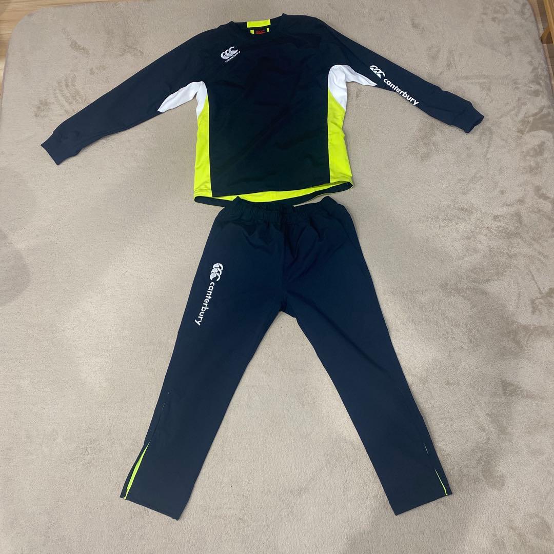 美品 カンタベリー上下セットアップ プラクティスプルオーバー Mサイズ ネイビー