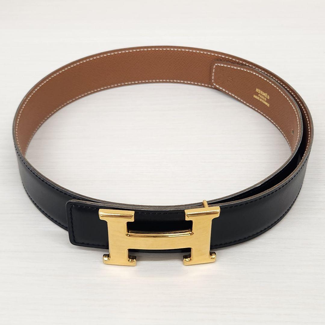 エルメス HERMES Hベルト サイズ70 〇Z刻印 ブラック 中古