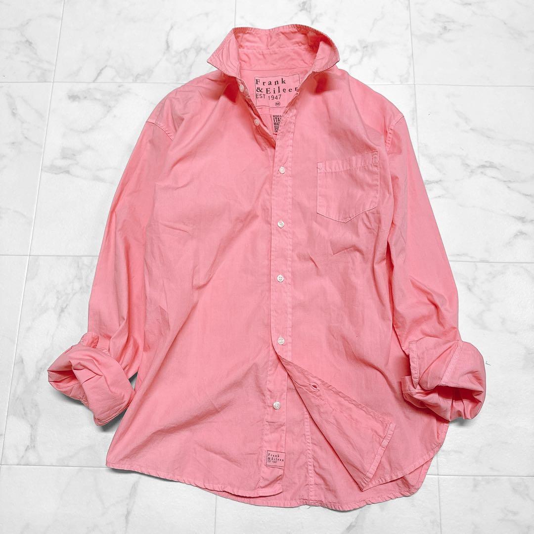 美品 フランクアンドアイリーン　LUKE ポプリン シャツ　コットン　ピンク