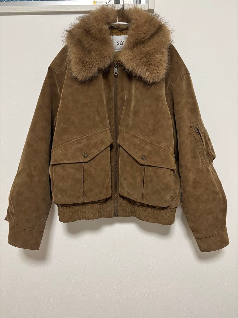 SLY ブラウン ファー襟 ジャケット