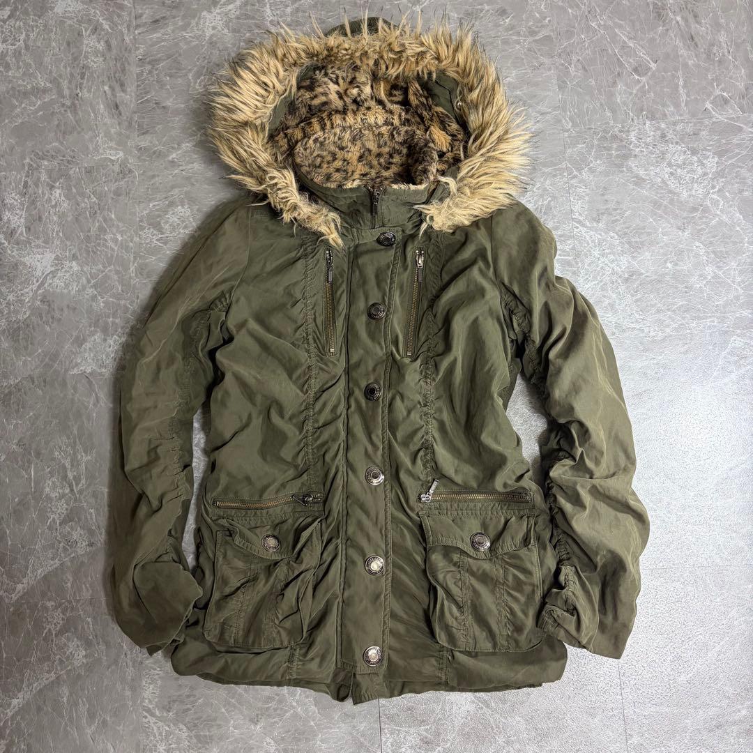 y2k 00s CECIL Mc BEE ファー　モッズコート　ヒョウ柄 ボア