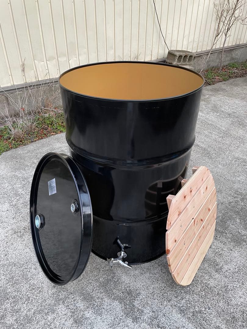 ドラム缶風呂 排水蛇口とすのこ付き