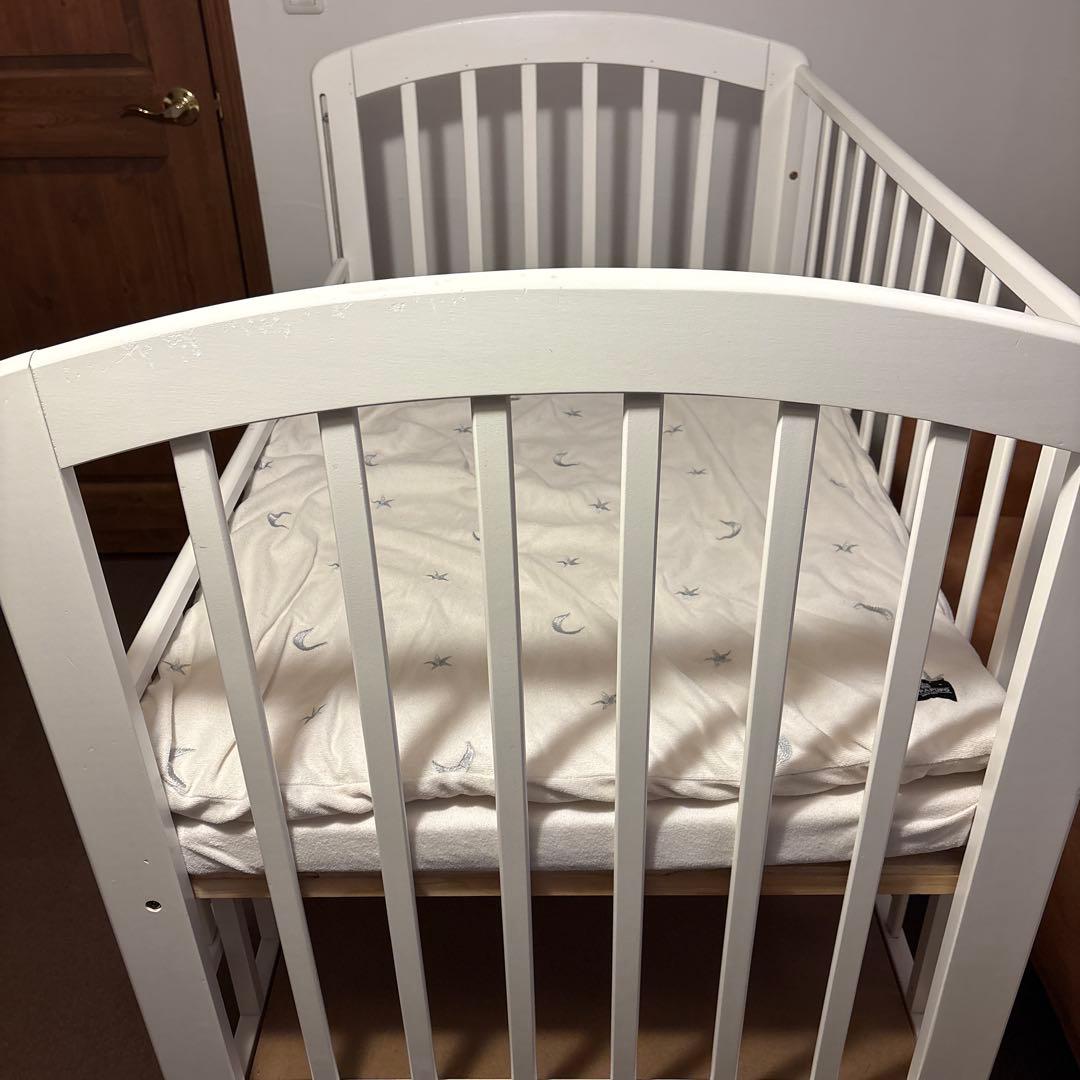 ※引取り限定　KATOJI ベビーベッド ハイタイプ（レギュラーサイズ）　＋布団