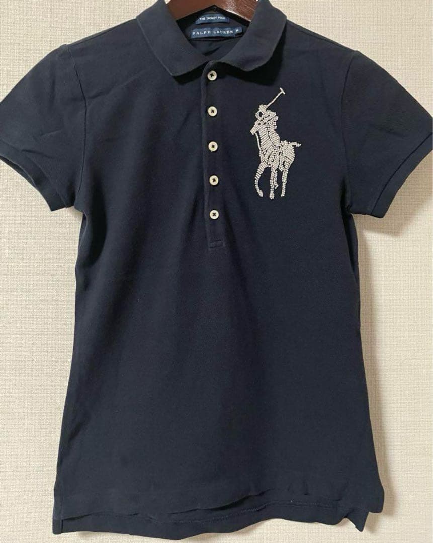 専用です！　Ralph Lauren パールビーズ刺繍ポロシャツ ネイビー