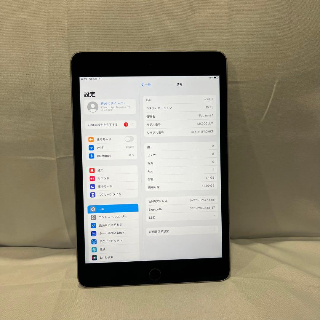 Apple iPad mini4 64GB スペースグレー