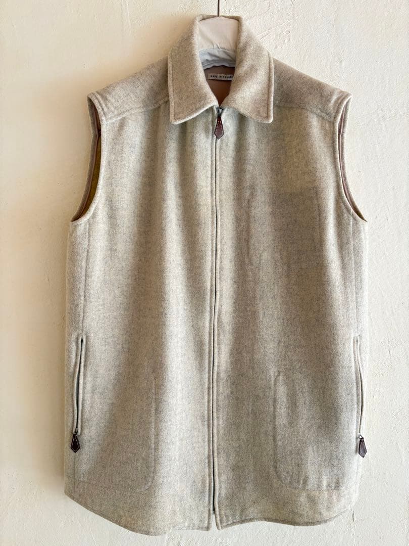 エルメスマルジェラ期　アルパカオーバーベスト　ベージュ　38サイズ　フランス製