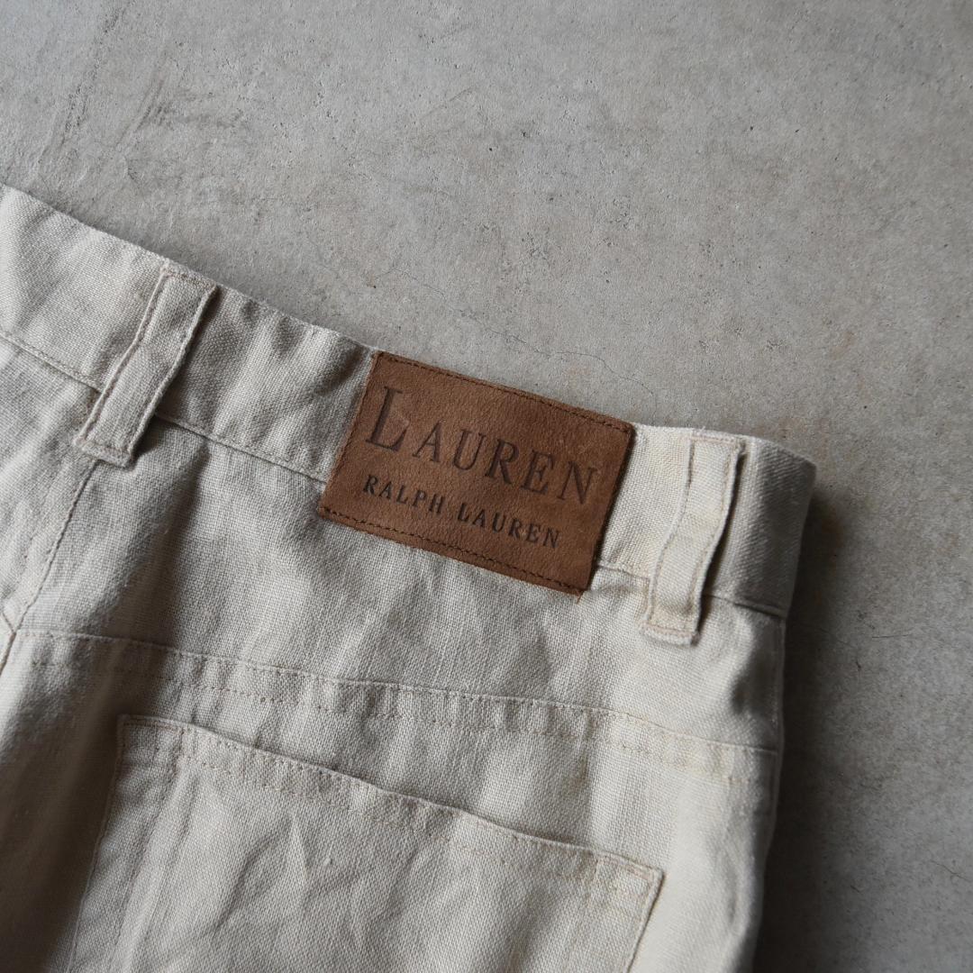 90s ラルフローレン 高級 リネン パンツ 6 スラックス USA