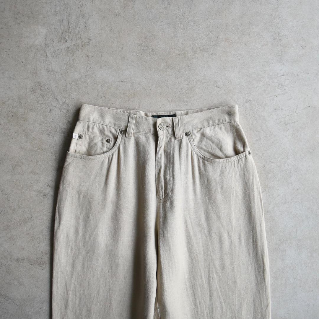 90s ラルフローレン 高級 リネン パンツ 6 スラックス USA
