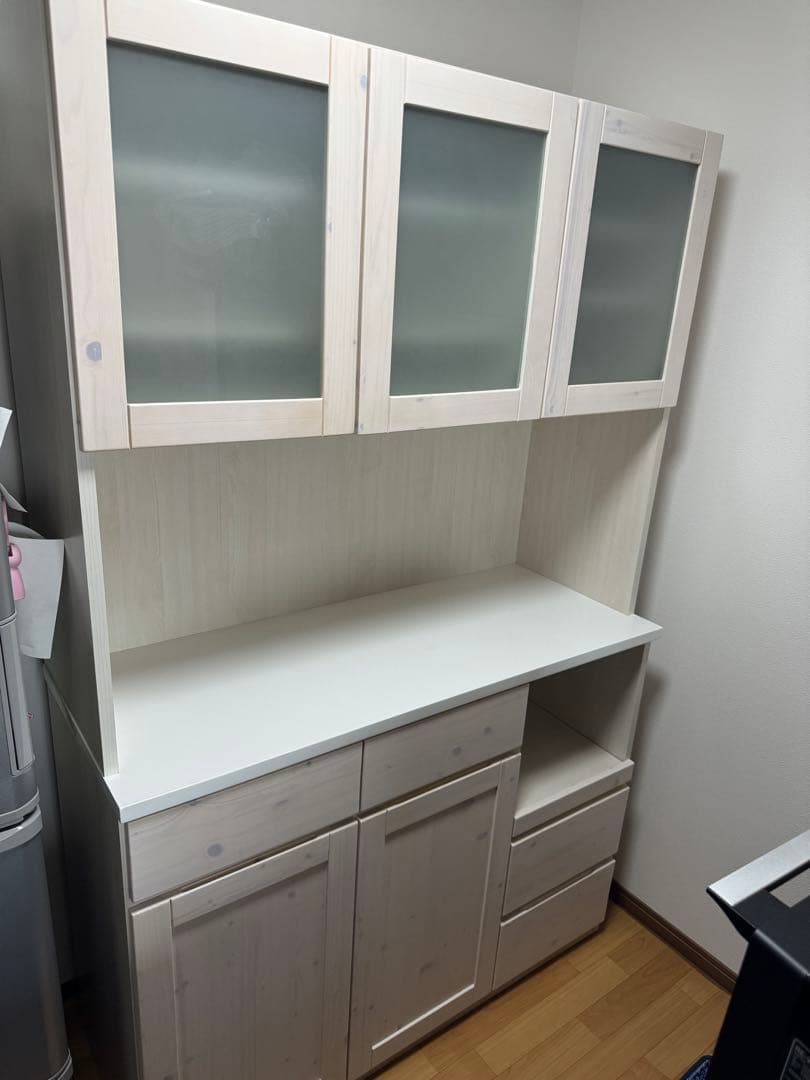 120cm 食器棚 キッチンボード 家電 レンジ 収納 北欧風カラー