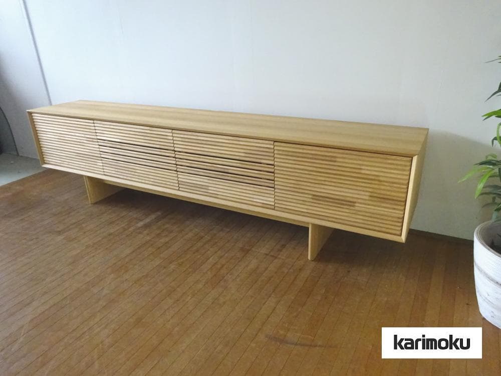 カリモク　ソリッドシリーズ　TVボード　QT80　オーク無垢材　超美品