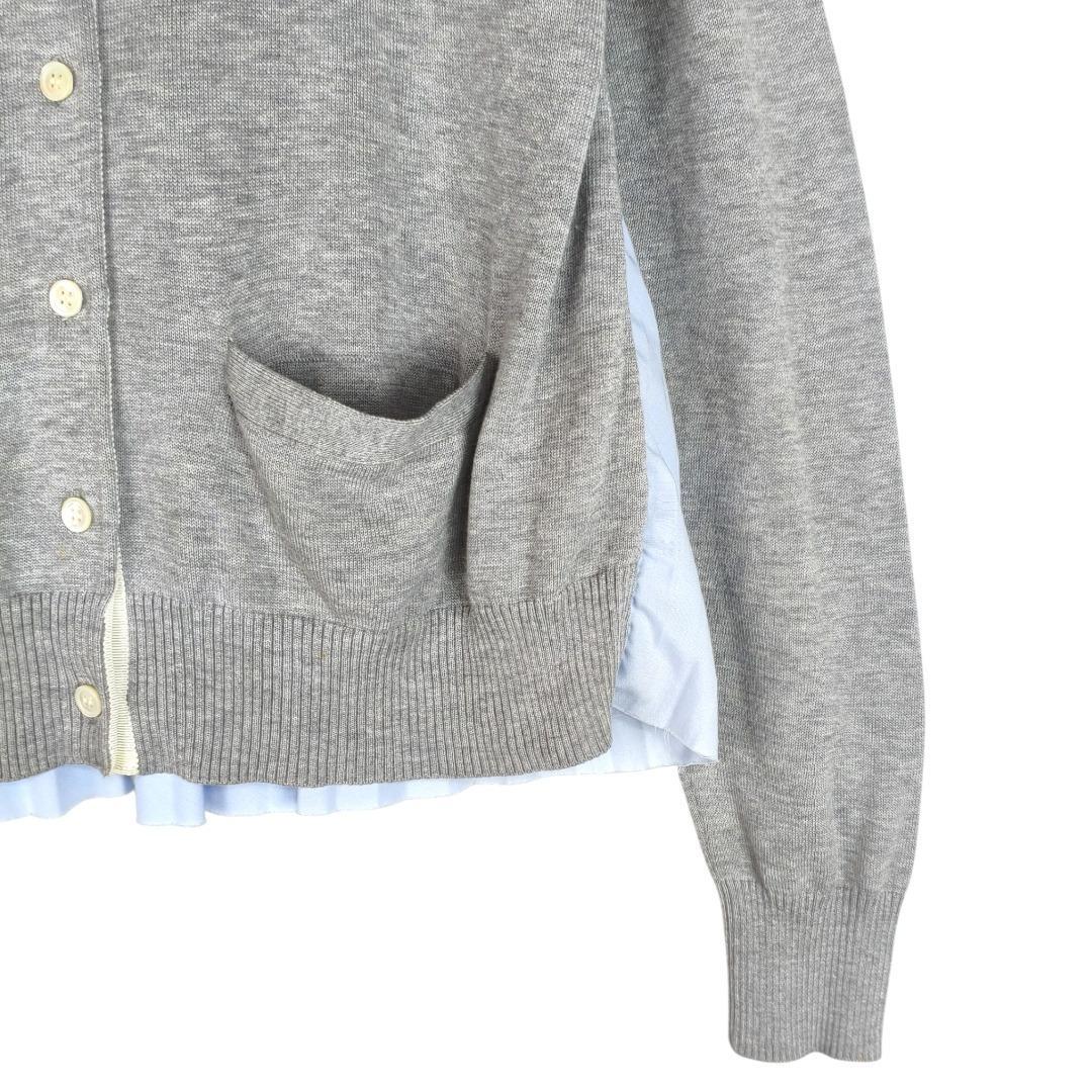 サカイ ドッキング カーディガン ブラウス バックプリーツ ニット 切替 1