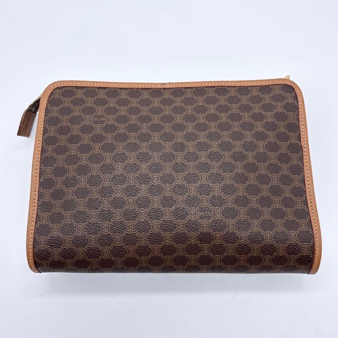 CELINE セリーヌ マカダム クラッチバッグ ブラウン
