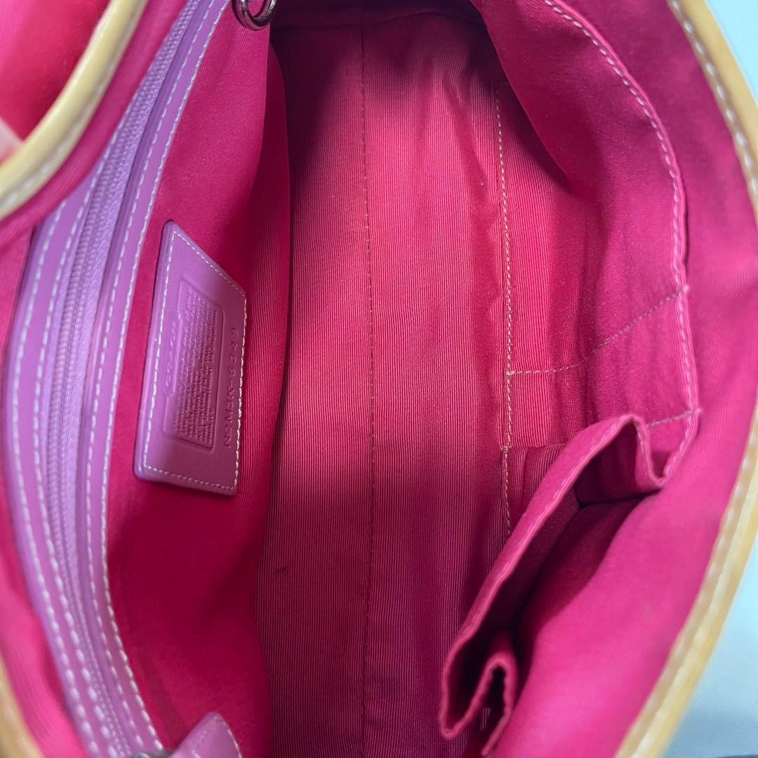 【美品/カード付】コーチ 6349 ソーホー ハンドバッグ レザー シグネチャー