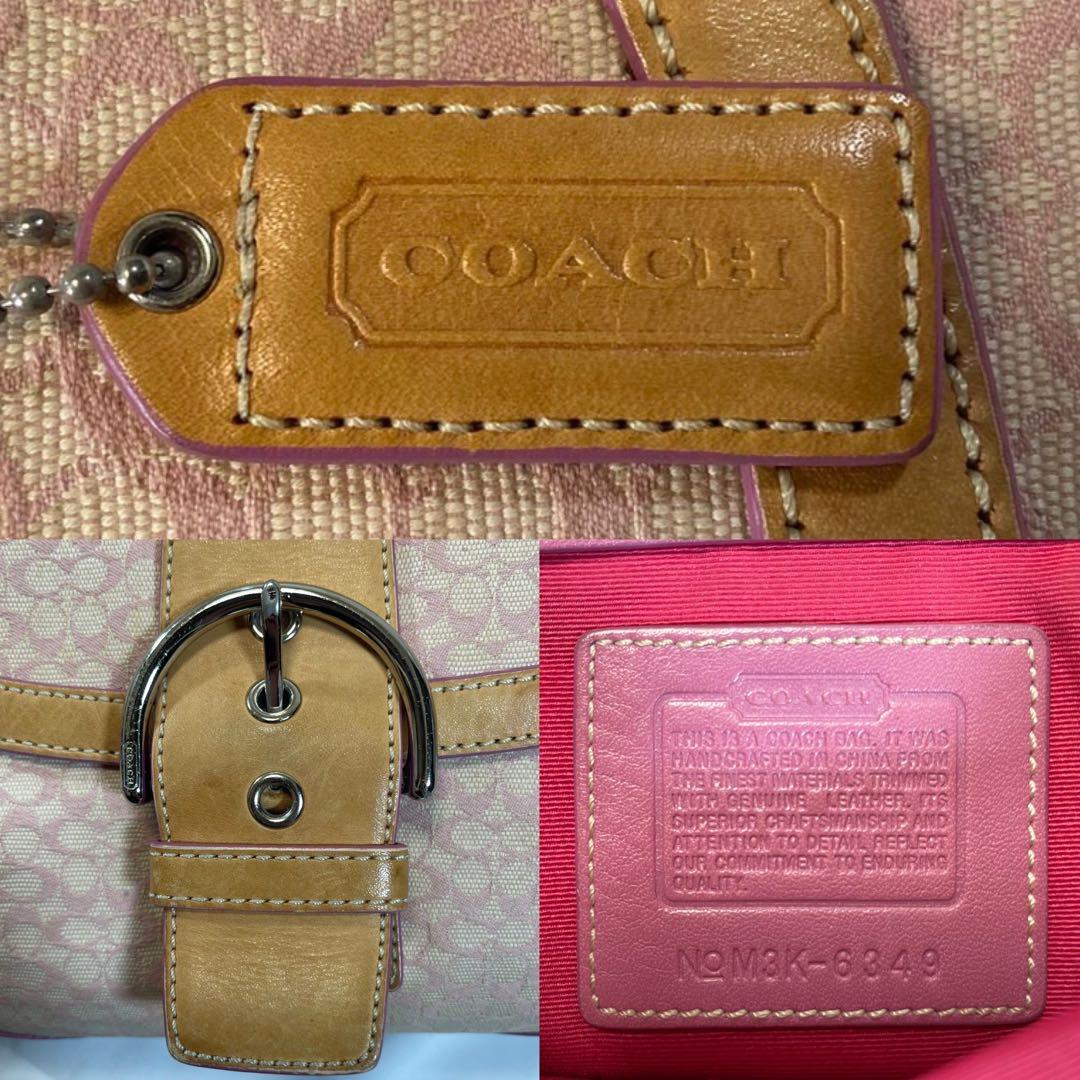 【美品/カード付】コーチ 6349 ソーホー ハンドバッグ レザー シグネチャー