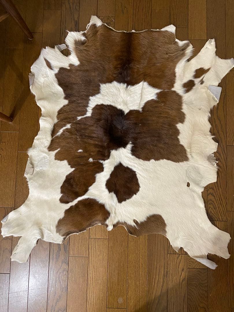 天然皮革 牛毛皮 レザー カーペット ラグマット　カウハイド　カウラグ