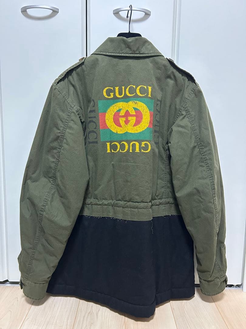 GUCCI ミリタリージャケット 昆虫刺繍 サイズ48