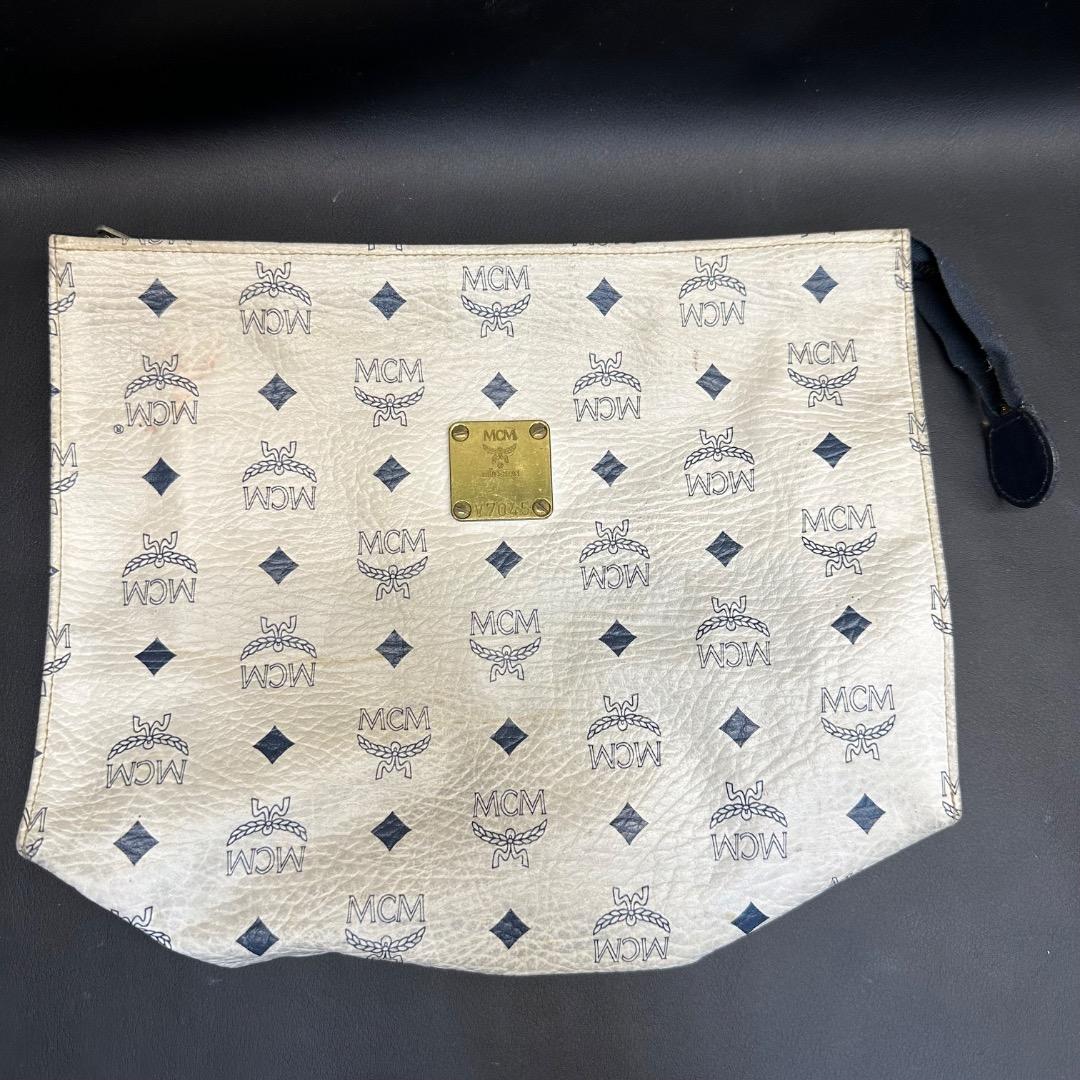 ♡Ka左1001 MCM クラッチバッグ ユニセックス アイボリー