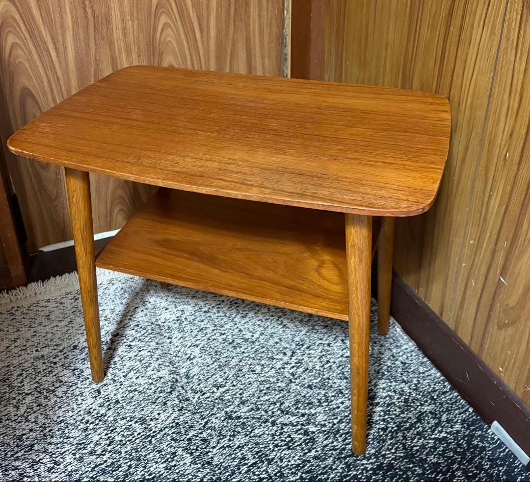 チーク材　サイドテーブル　デンマーク　ヴィンテージ　オイル仕上げ