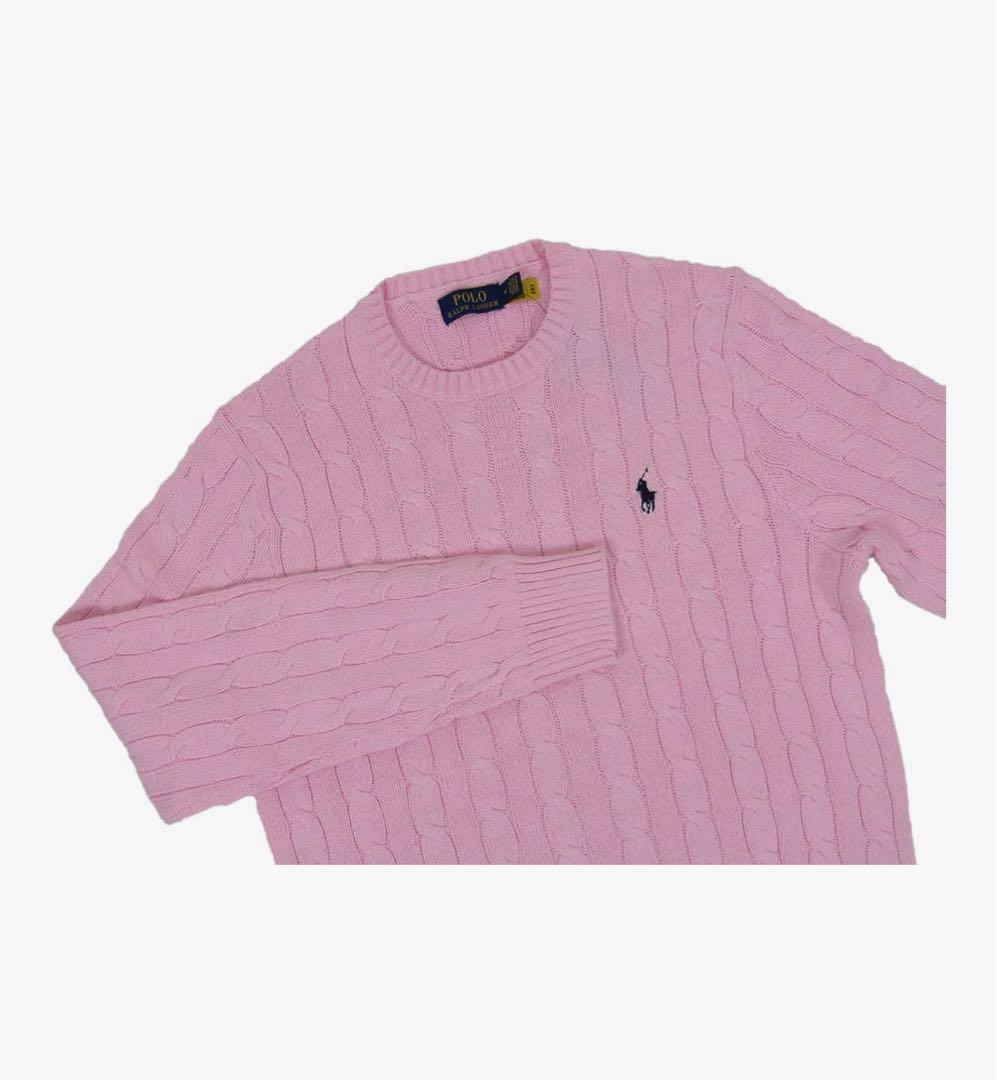 【お値下げ中】ポロ・ラルフ・ローレン ケーブルニットセーター ピンク