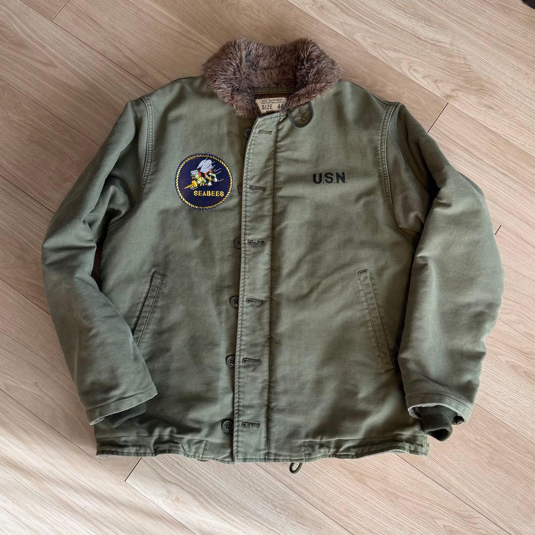 HOUSTON ヒューストン N-1 デッキジャケット USED加工 ステンシル