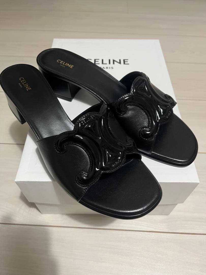 【新品　未使用】CELINE ラムスキン ブラックミュール　サイズ39インチ