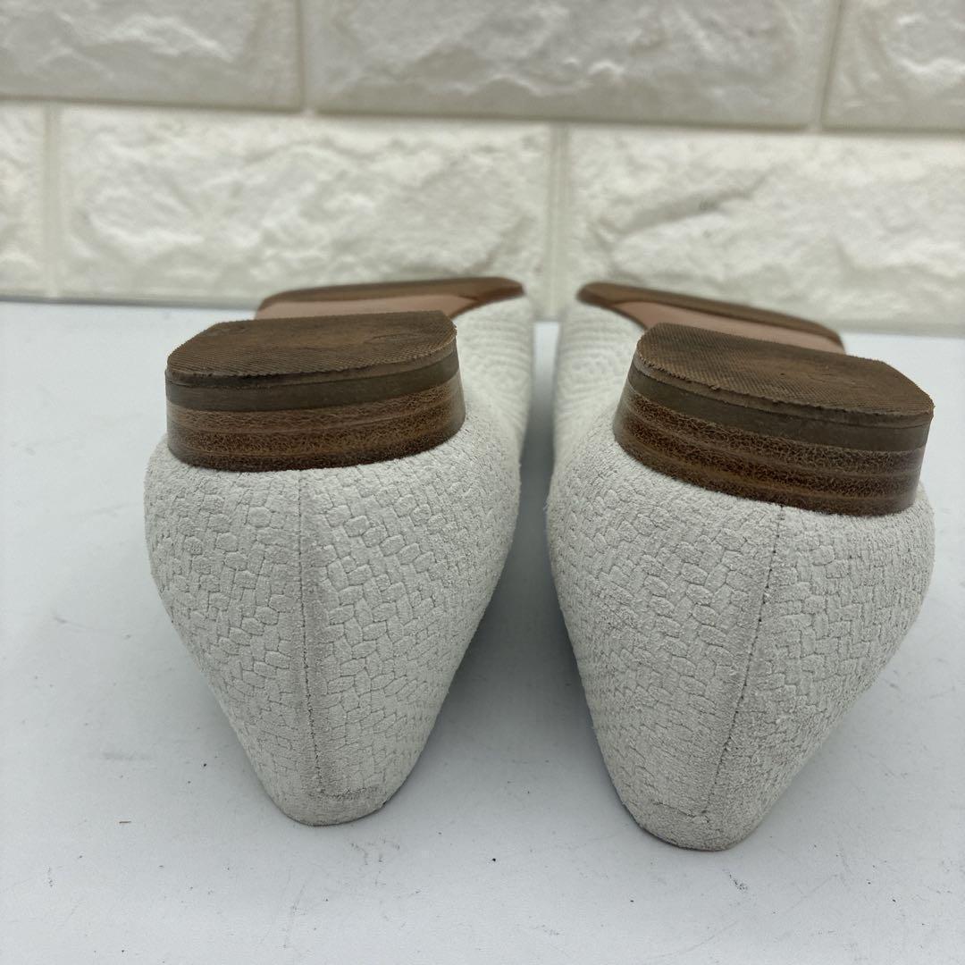 【美品】ペリーコ アネッリ ポインテッドトゥ フラットパンプス 36 ホワイト