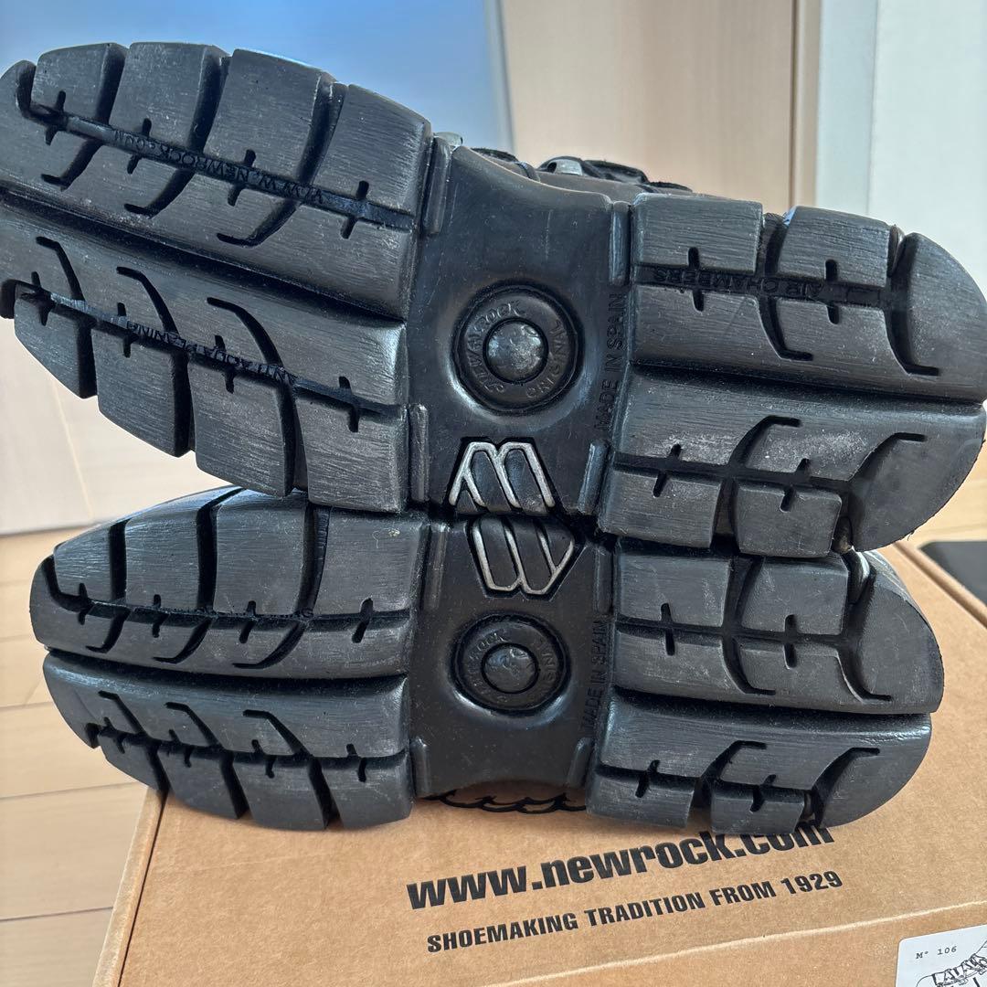 美品 NEW ROCK M-106-S112 43厚底 レザー ブラック