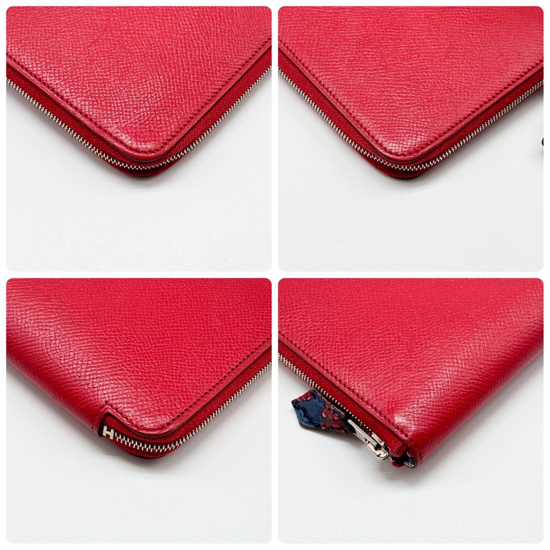 エルメス アザップ シルクイン ロング 財布 赤 アザップ ジップ ジッピー
